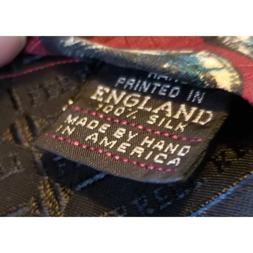 Ferrell Reed Red And Blue Silk Mens Necktie Tie